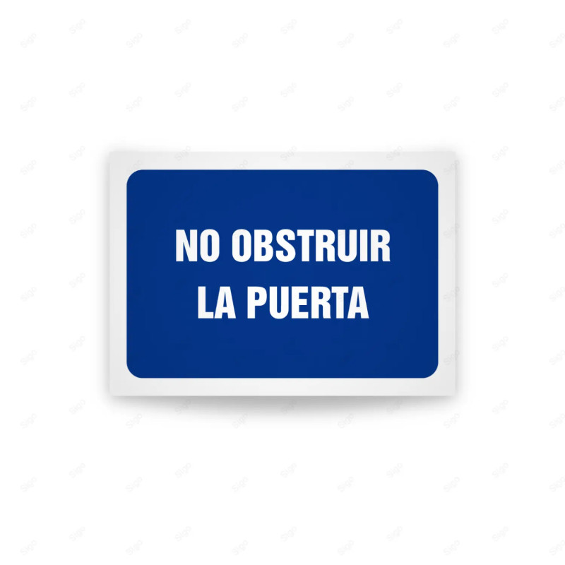Rótulo de Obligación - No obstruir la puerta | Cod. OB-561, Señales de Obligación