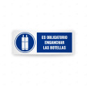 Rótulo de Obligación - Es obligatorio enganchar las botellas  | Cod. OB-564, Señales de Obligación