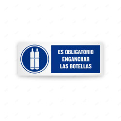 Rótulo de Obligación - Es obligatorio enganchar las botellas  | Cod. OB-564, Señales de Obligación