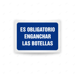 Rótulo de Obligación - Es obligatorio enganchar las botellas| Cod. OB-565, Señales de Obligación