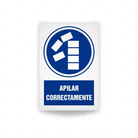 Rótulo de Obligación - Apilar correctamente| Cod. OB-567, Señales de Obligación