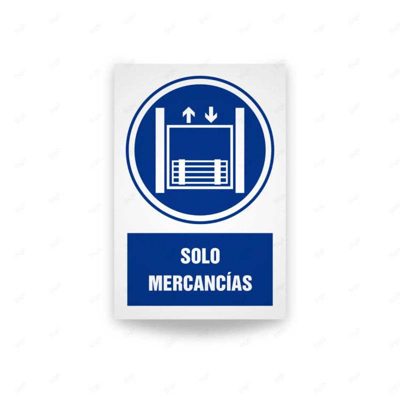 Rótulo de Obligación - Solo mercancias  | Cod. OB-571, Señales de Obligación