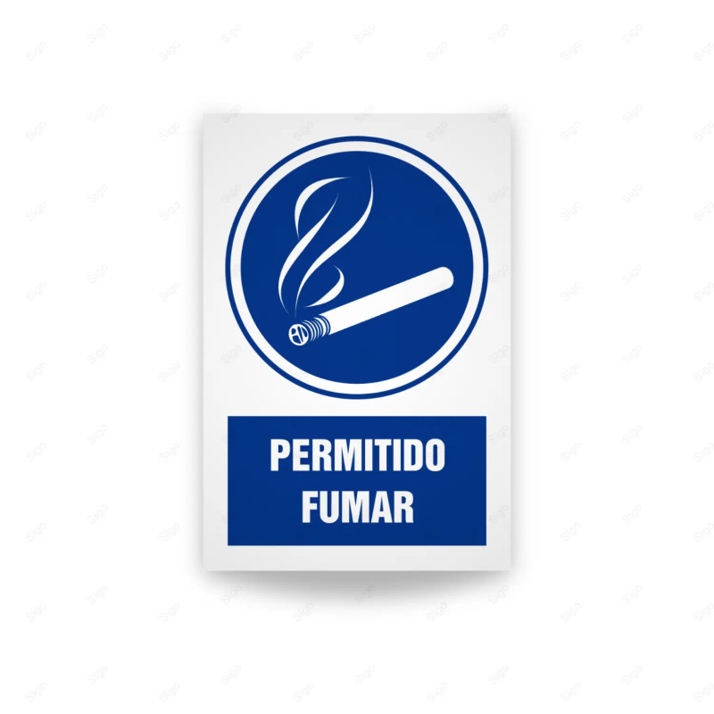 Rótulo de Obligación - Permitido fumar | Cod. OB-579, Señales de Obligación