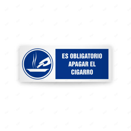Rótulo de Obligación - Es obligatorio apagar el cigarro Cod. OB-584, Señales de Obligación