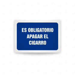Rótulo de Obligación - Es obligatorio apagar el cigarro | Cod. OB-585, Señales de Obligación