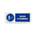 Rótulo de Obligación - Utilizar el pasamanos| Cod. OB-588, Señales de Obligación