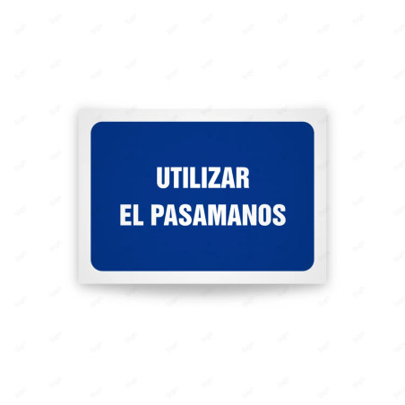 Rótulo de Obligación - Utilizar el pasamanos| Cod. OB-589, Señales de Obligación