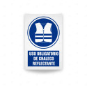 Rótulo de Obligación - Uso obliigatorio de chaleco reflectante| Cod. OB-595, Señales de Obligación