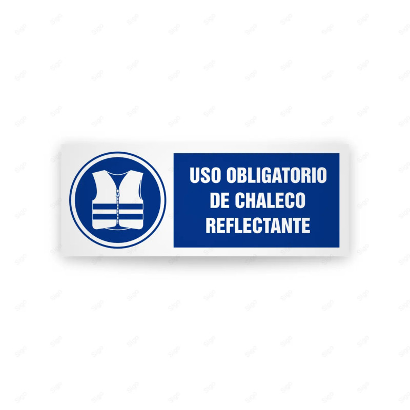Rótulo de Obligación - Uso obligatorio de chaleco reflectante | Cod. OB-596, Señales de Obligación
