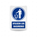 Rótulo de Obligación -Utilicen los basureros | Cod. OB-599, Señales de Obligación