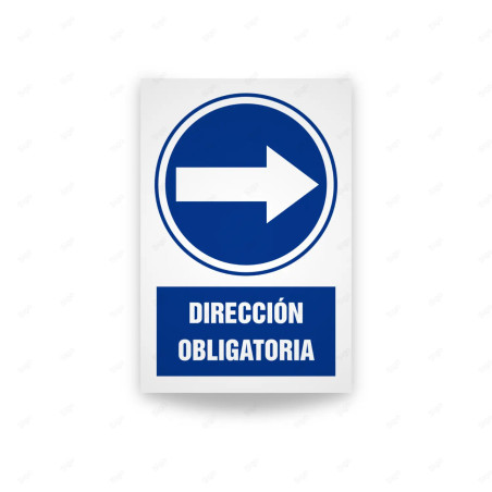 Rótulo de Obligación - Direccion obligatoria | Cod. OB-611, Señales de Obligación
