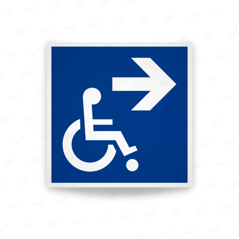 Rótulo de Accesibilidad - Discapacitados Derecha | Cod. DIS - 2, Señalización de Accesibilidad