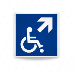 Rótulo de Accesibilidad - Discapacitados Ascendente Derecha | Cod. DIS - 4, Señalización de Accesibilidad