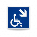 Rótulo de Accesibilidad - Discapacitados Descendente Derecha | Cod. DIS - 6, Señalización de Accesibilidad