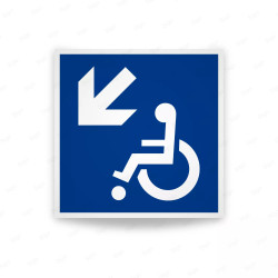 Rótulo de Accesibilidad - Discapacitados Descendente Izquierda | Cod. DIS - 7, Señalización de Accesibilidad