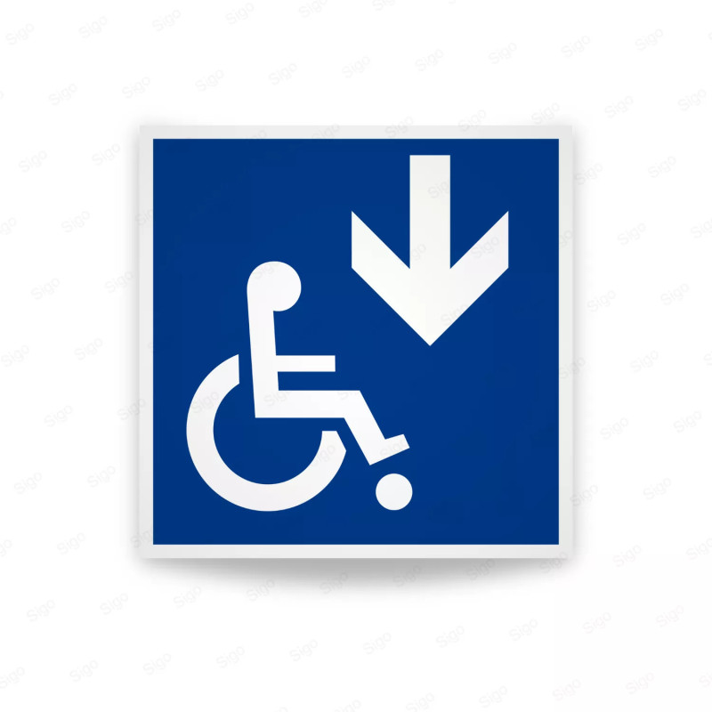 Rótulo de Accesibilidad - Discapacitados Abajo / Aquí | Cod. DIS - 9, Señalización de Accesibilidad