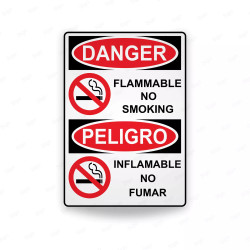 Rótulo de Peligro - Inflamable no fumar | Cod. PEL - 6, Rótulos de Peligro
