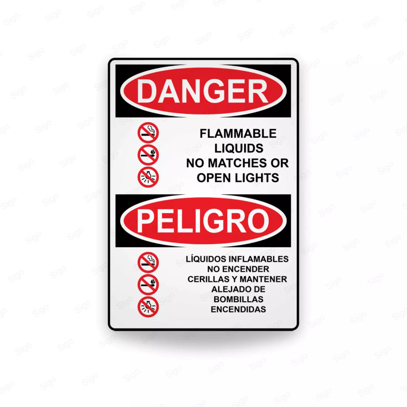 Rótulo de Peligro - Líquidos inflamables | Cod. PEL - 20, Rótulos de Peligro