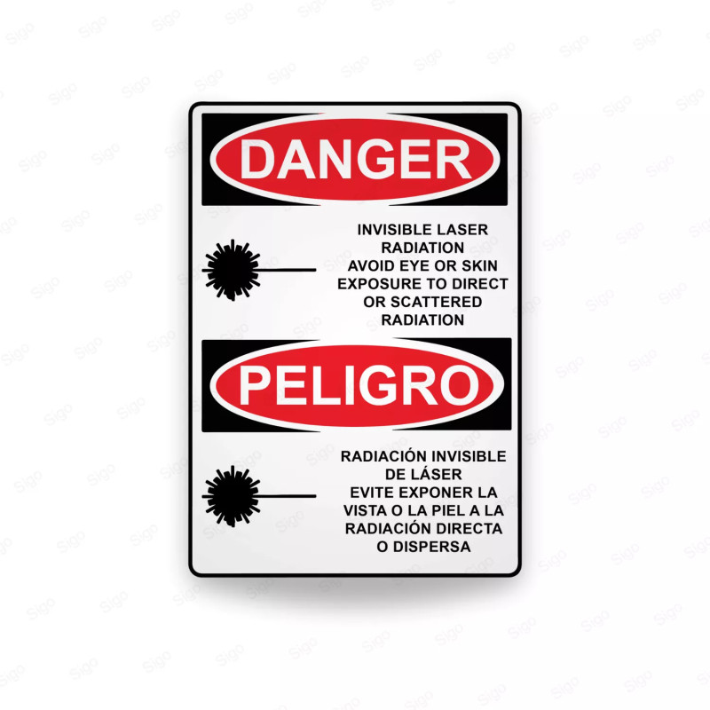 Rótulo de Peligro - Radiación invisible de laser | Cod. PEL - 28, Rótulos de Peligro