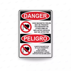 Rótulo de Peligro - Campo magnéticos de alta intencidad | Cod. PEL - 32, Rótulos de Peligro