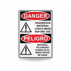 Rótulo de Peligro - Material peligroso consulte el MSDS antes de usar  | Cod. PEL - 37, Rótulos de Peligro