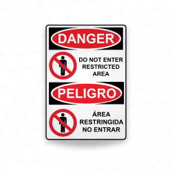 Rótulo de Peligro - Área restringida no entrar | Cod. PEL - 38, Rótulos de Peligro