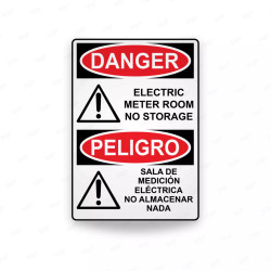 Rótulo de Peligro - Sala de medición eléctrica no almacenar nada | Cod. PEL - 51, Rótulos de Peligro
