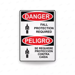 Rótulo de Peligro - Se requiere protección contra caída | Cod. PEL - 52, Rótulos de Peligro