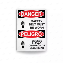 Rótulo de Peligro - Se debe llevar cinturón de seguridad | Cod. PEL - 54, Rótulos de Peligro