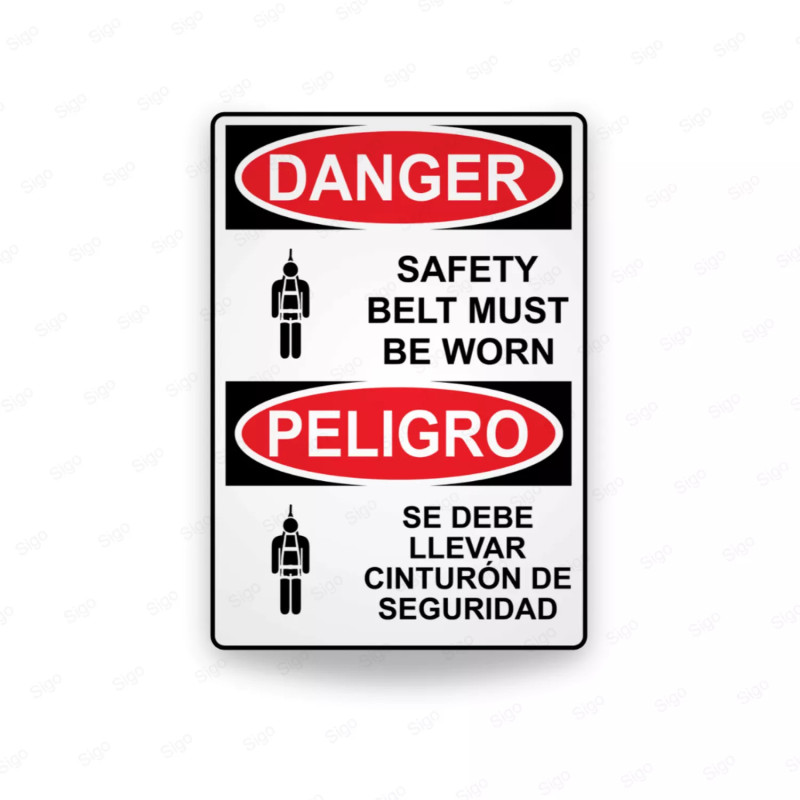 Rótulo de Peligro - Se debe llevar cinturón de seguridad | Cod. PEL - 54, Rótulos de Peligro