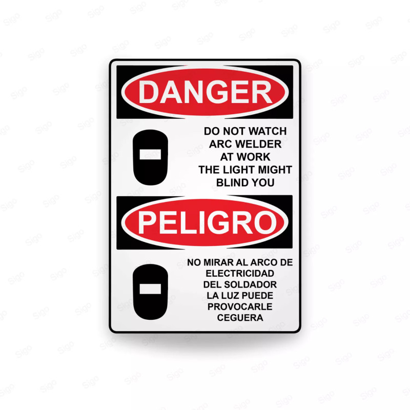Rótulo de Peligro - No mirar al arco de electricidad del soldador  | Cod. PEL - 59, Rótulos de Peligro