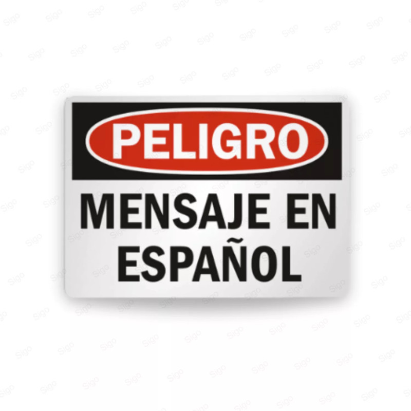 Rótulo de Peligro - Mensaje en español | Cod. PEL - 76, Rótulos de Peligro