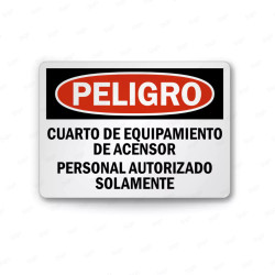 Rótulo de Peligro - Equipo de equipamiento de ascensor | Cod. PEL - 83, Rótulos de Peligro