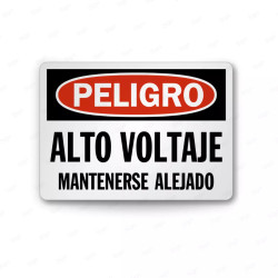 Rótulo de Peligro - Alto voltaje mantenerse alejado | Cod. PEL - 92, Rótulos de Peligro
