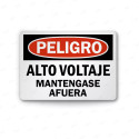 Rótulo de Peligro - Alto voltaje manténgase afuera | Cod. PEL - 93, Rótulos de Peligro