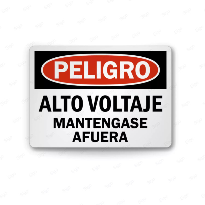 Rótulo de Peligro - Alto voltaje manténgase afuera | Cod. PEL - 93, Rótulos de Peligro