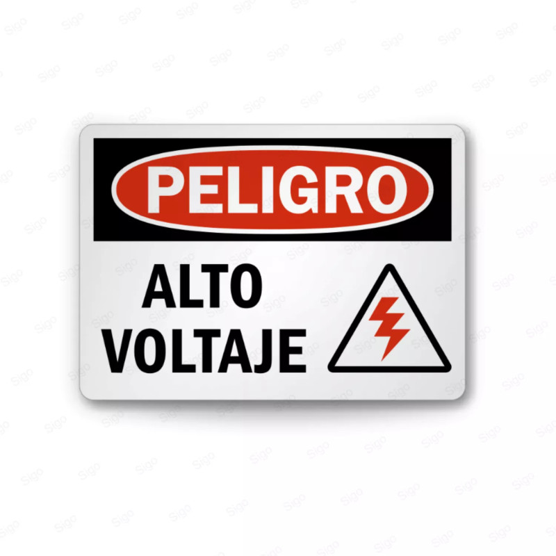 Rótulo de Peligro - Alto voltaje | Cod. PEL - 97, Rótulos de Peligro