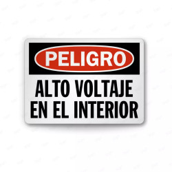 Rótulo de Peligro - Alto voltaje en el interior | Cod. PEL - 98, Rótulos de Peligro