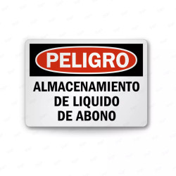 Rótulo de Peligro - Almacenamiento de Liquido de Abono | Cod. PEL - 103, Rótulos de Peligro