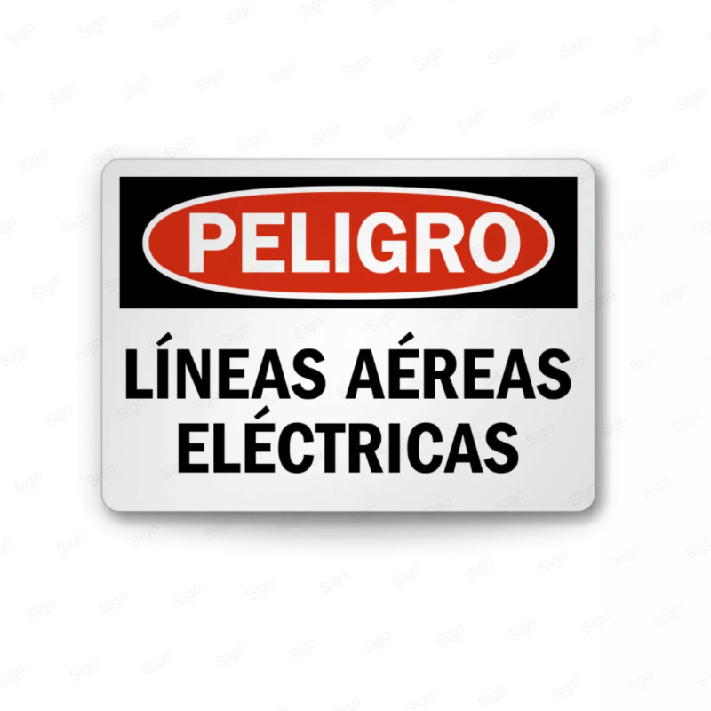 Rótulo de Peligro - Líneas Aéreas Eléctricas | Cod. PEL - 106, Rótulos de Peligro