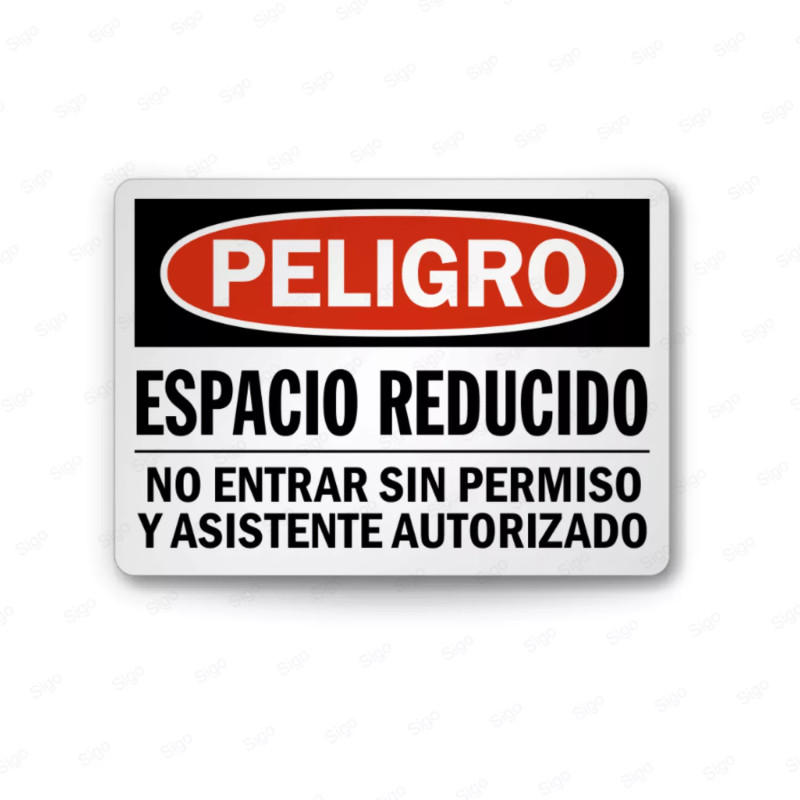 Rótulo de Peligro - Espacio Reducido No Entrar | Cod. PEL - 110, Rótulos de Peligro