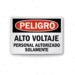 Rótulo de Peligro - Alto Voltaje Personal Autorizado | Cod. PEL - 116, Rótulos de Peligro