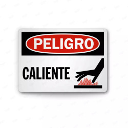 Rótulo de Peligro - Caliente | Cod. PEL - 117, Rótulos de Peligro