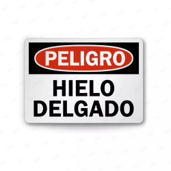 Rótulo de Peligro - Hielo Delgado | Cod. PEL - 121, Rótulos de Peligro