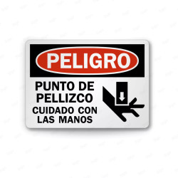 Rótulo de Peligro - Cuidado Manos Punto Pellizco | Cod. PEL - 122, Rótulos de Peligro