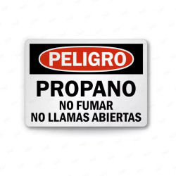 Rótulo de Peligro - Propano No Fumar | Cod. PEL - 124, Rótulos de Peligro