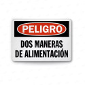 Rótulo de Peligro - Dos Maneras de Alimentación | Cod. PEL - 125, Rótulos de Peligro