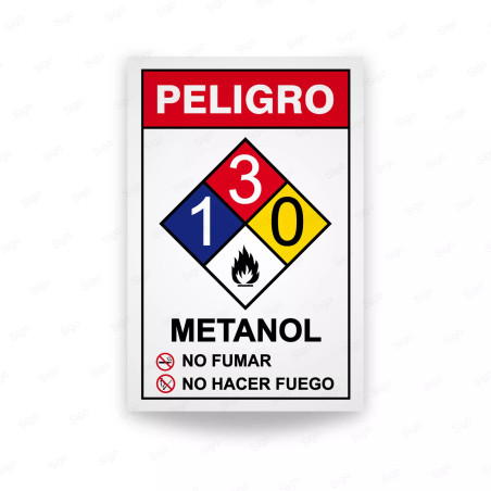 Rótulo de Peligro Rombo NFPA - Metanol, Rombos NFPA