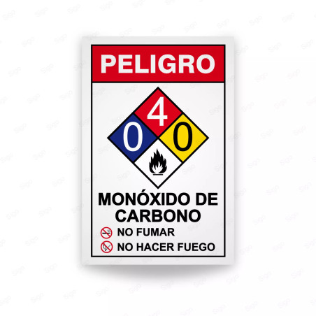 Rótulo de Peligro Rombo NFPA - Monóxido de Carbono, Rombos NFPA