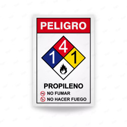 Rótulo de Peligro Rombo NFPA - Propileno, Rombos NFPA